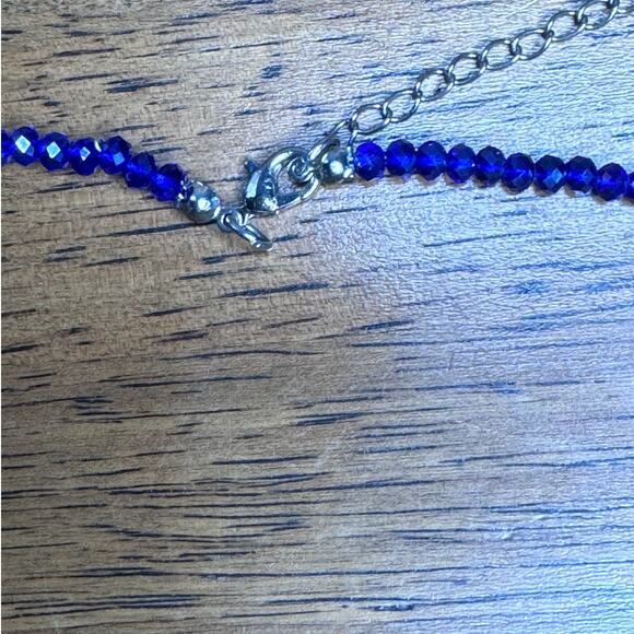 Elegant Royal Blue Beaded Necklace. - Picture 3 of 4
